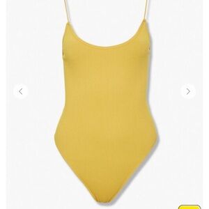 Mustard forever 21 ribbed bodysuit